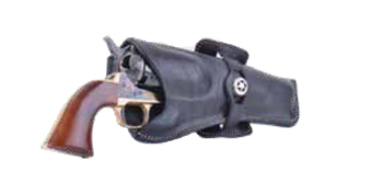 Kabura skórzana Sheriff do rewolweru CP 5,5" czarna otwarta