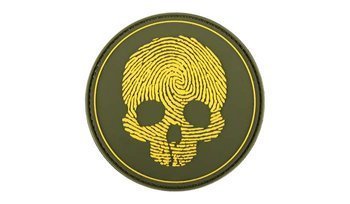 Naszywka 3D Fingerprint Skull żółta - 101 Inc.